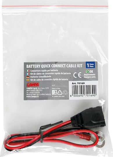 Lampa Elektrisches Ersatzteil für Autos Schnellverbinder-Batteriekabel mit Stecker für Amperomatic-Ladegeräte 38cm