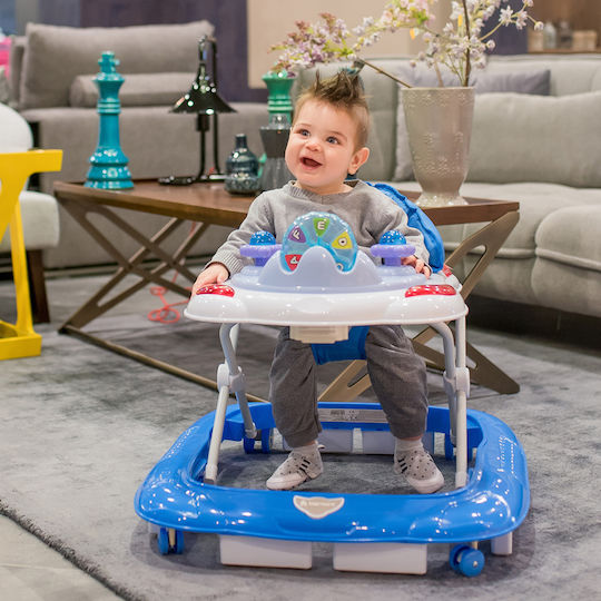 Lorelli School Baby Walker with Music for 6+ Months Blue