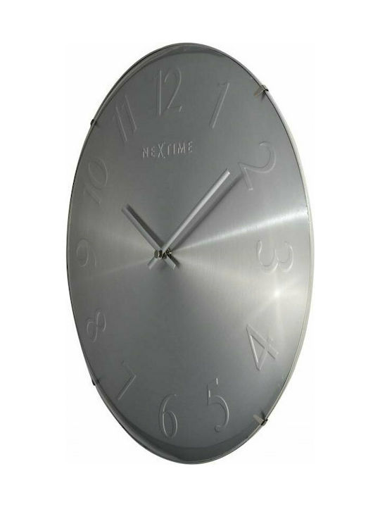 Nextime Leise Wanduhr Metallisch Silber Ø35cm