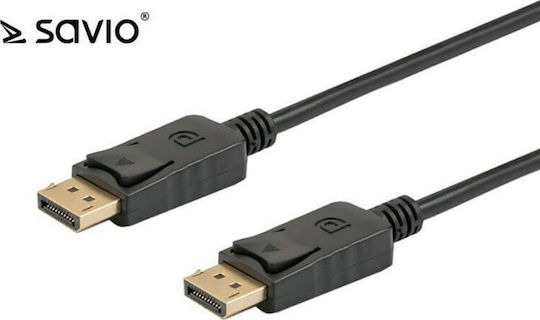 Savio Cable DisplayPort male - DisplayPort male 2m Black (CL-136)