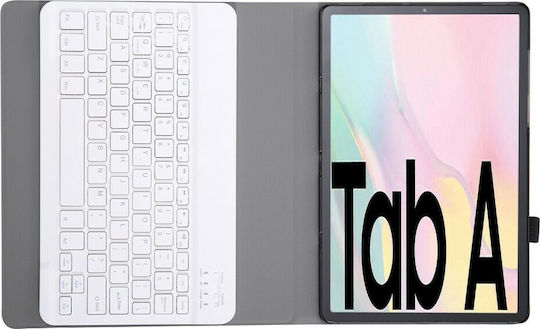 Flip Cover Δερμάτινη με Πληκτρολόγιο στα Αγγλικά US Χρυσή (Galaxy Tab A7 2020/2022)