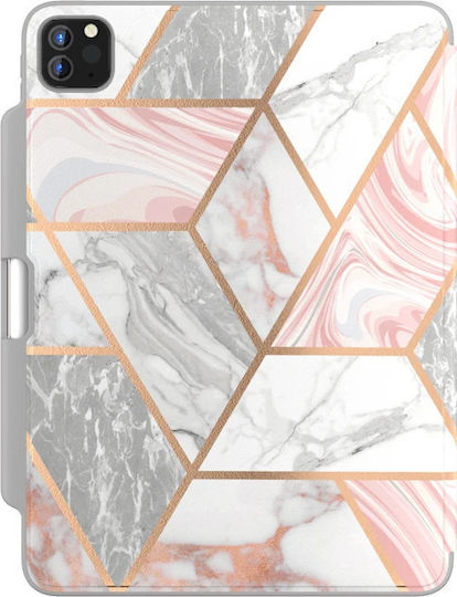 i-Blason Cosmo Tri-Fold Umschlag Rückseite Marmor Rosa Für iPad Pro 2020 12,9 Zoll