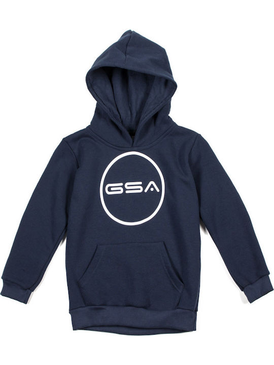 GSA Kinder Sweatshirt mit Kapuze und Taschen Marineblau 17-38010