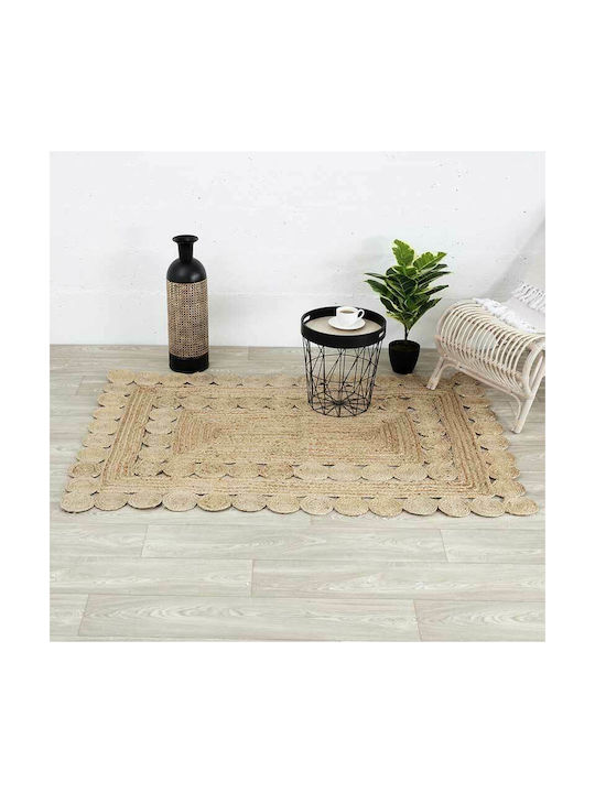 Pakketo Lace Rug Rectangular Summer from Jute Natural