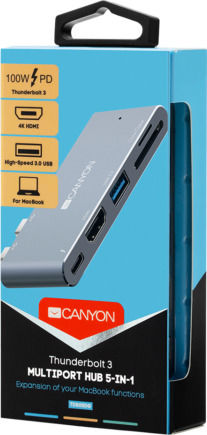 Canyon Docking Station με Διπλό USB-C HDMI 4K PD Γκρι (CNS-TDS05DG)