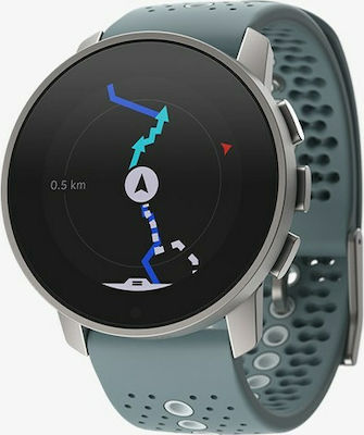 Suunto 9 Peak Titanium 43mm Αδιάβροχο Smartwatch με Παλμογράφο (Moss Gray)