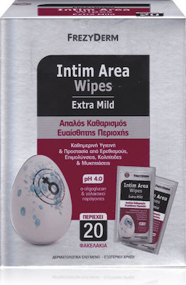 Frezyderm Intim Area Wipes Extra Mild pH 4 Μαντηλάκια Καθαρισμού 20τμχ