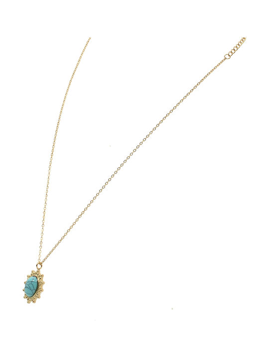 AMORINO Women's Necklace Gold IDRA-3901 Stone blue