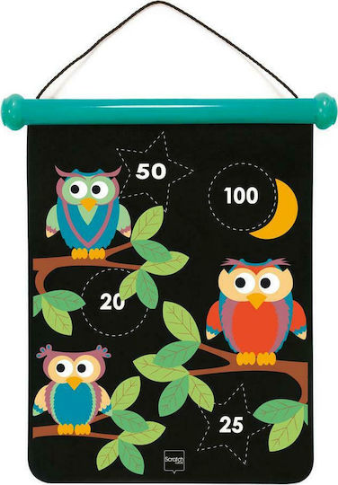Scratch Europe Set mit Ziel & Darts Kinder Magnetisches Ziel 2 Seiten mit 6 Darts - Eule