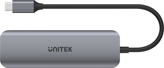Unitek uHUB P5+ Hub USB 3.2 Cu 5 Porturi Și Conectare USB-C Gri