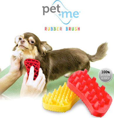 pet+me Small Dog Brush for Long-Haired Dogs for Hair Cleaning