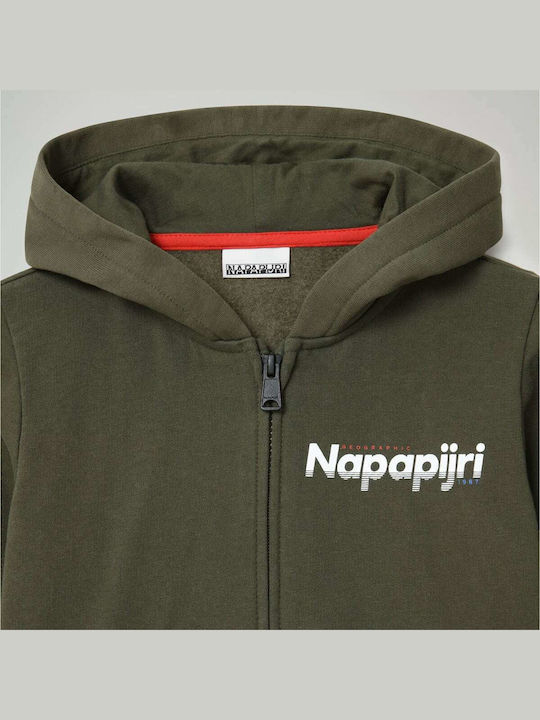 Παιδική Ζακέτα Φούτερ Fleece με Κουκούλα Χακί Baloy