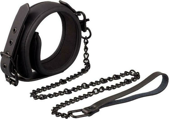 IntoYou Shadow Vegan Leather Collar With Leash Κολάρο σε Μαύρο Χρώμα