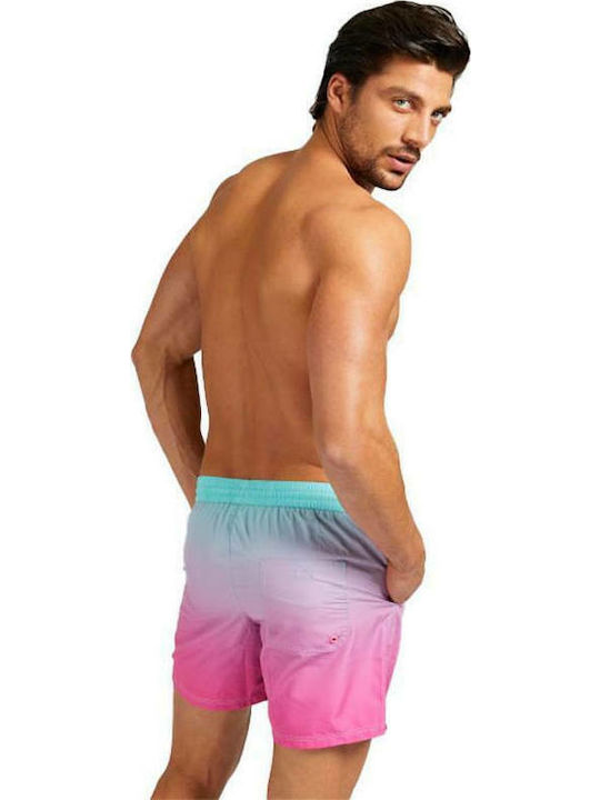 Guess Herren Badebekleidung Shorts Rosa mit Mustern