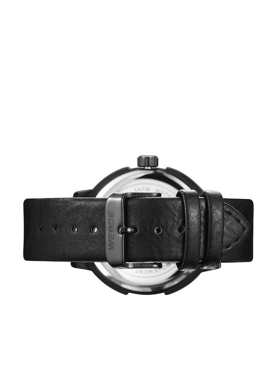 Weide Men's Watch 40mm Battery with Black Leather Strap