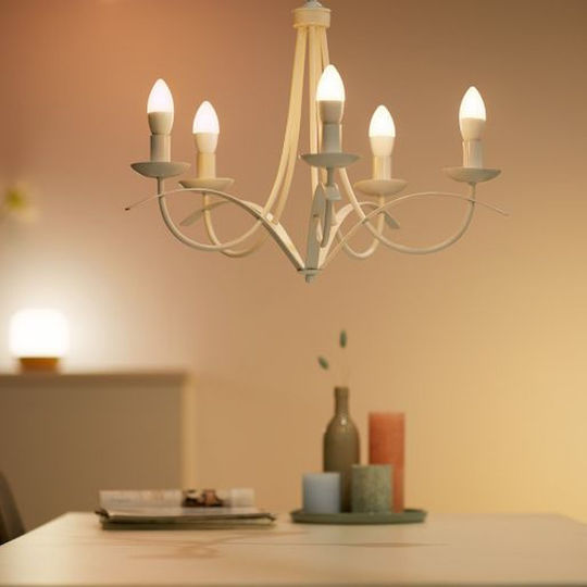 WiZ Smart LED Bulb 4.9W for Socket E14 and Shape C37 RGBW 470lm Dimmable