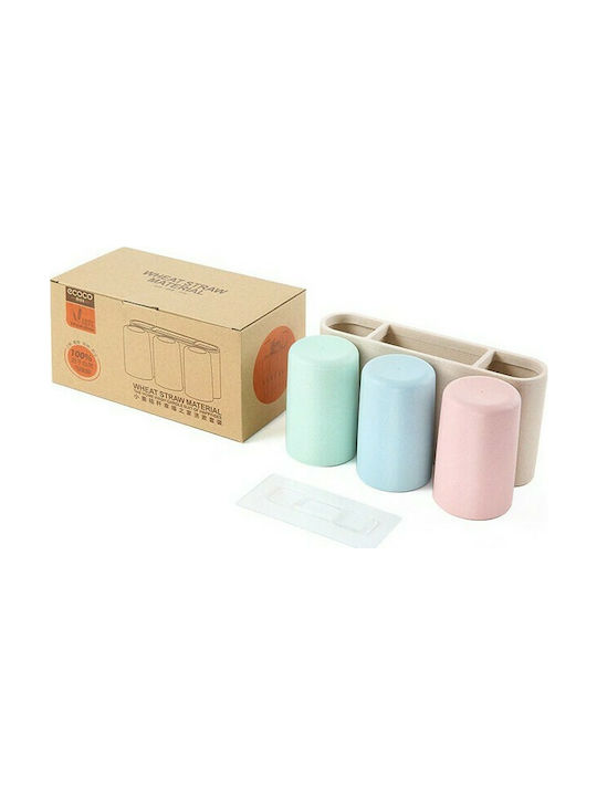 Ecoco Wall Mounted Bathroom Accessory Set Plastic Multicolour 4 Pieces