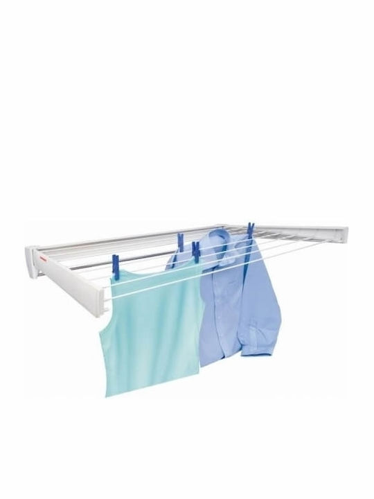 Leifheit Telegant 81 Protect Plus Metallic Folding Wall Mounted Clothes Drying Rack with Hanging Length 8.1m