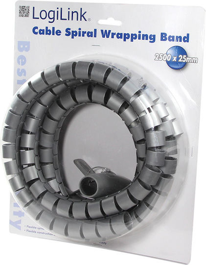 LogiLink Σπιράλ Καλωδίων Spiral Wrapping 25mm 2.5m Γκρι 1τμχ