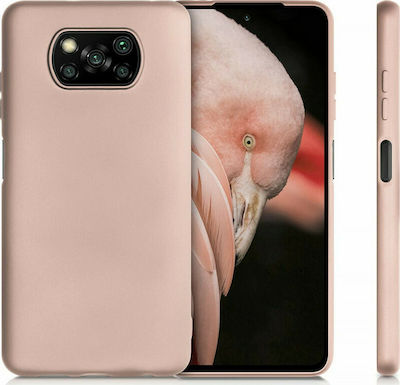 KWmobile Umschlag Rückseite Silikon Metallic Rose Gold (Poco X3 NFC / X3 Pro) 53483.31