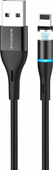 Borofone Braided / Magnetic USB to Lightning Cable Μαύρο 1m (BU16)