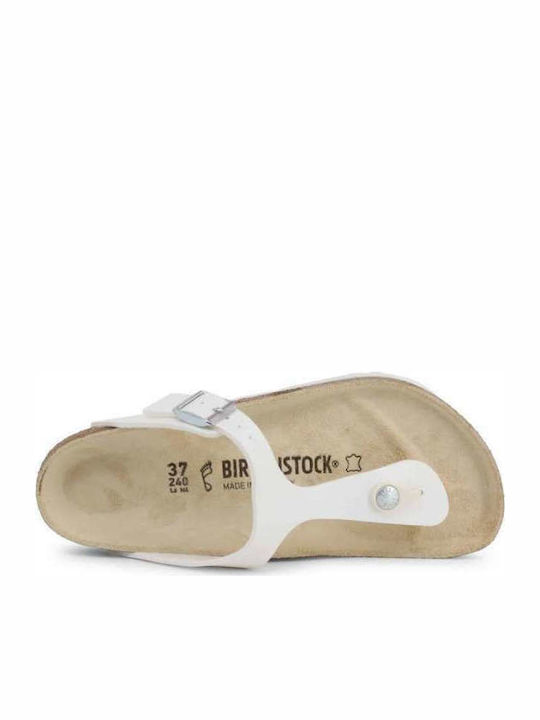 Gizeh Birko-Flor Women's Flat Sandals Anatomic in White Color Regular Fit