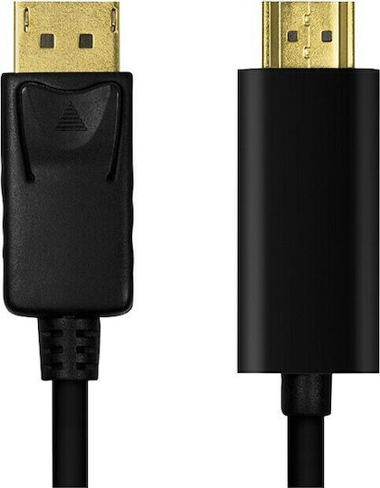 LogiLink Кабел DisplayPort мъжки - HDMI мъжки 1м Черен (CV0126)