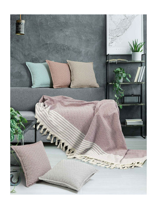Madi Three-Seater Sofa Throw Tent 170x300cm Bordo