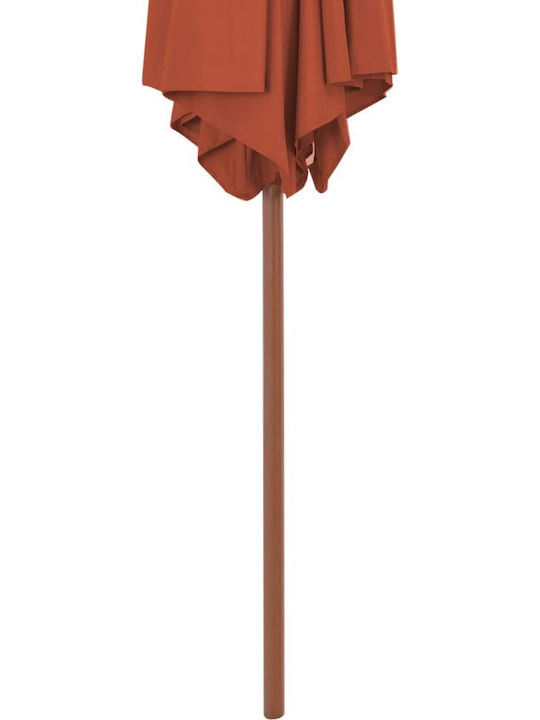 Circular Wooden Orange Garden Parasol Φ2.7m
