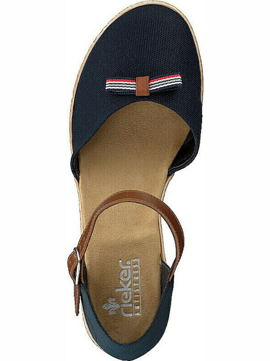 Anatomic Women's Platform Espadrilles Navy Blue