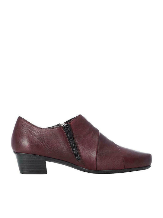 Rieker Leather Women's Oxford Boots Burgundy