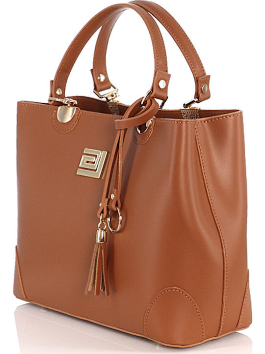 Leather Women's Bag Handbag Tabac Brown