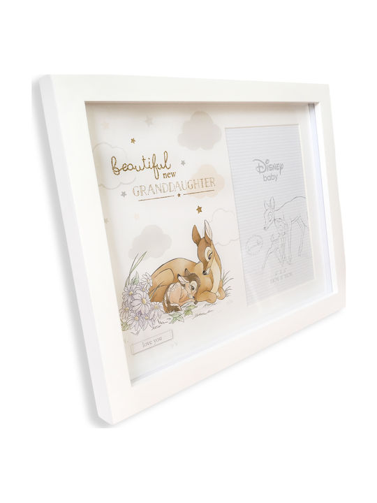 Disney Bambi το Ελαφάκι Beautiful New Granddaughter Παιδική Κορνίζα Ξύλινη Γκρι-Λευκό