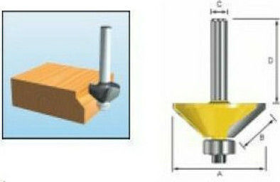 Makita Κοπτικό Εξάρτημα Εργαλείου για Ξύλο 6mm με Ρουλεμάν