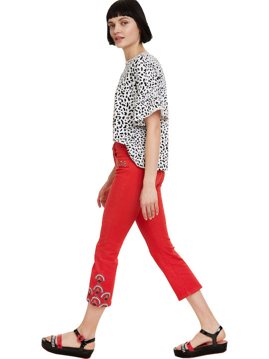 Nilo Women's Fabric Capri Trousers Red