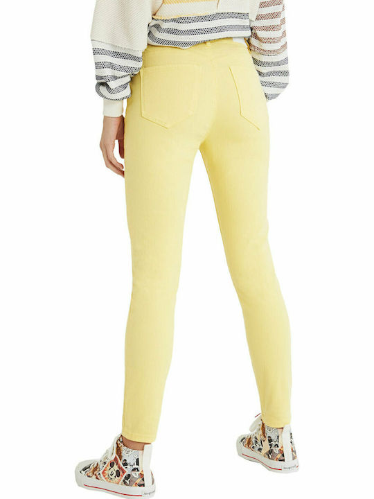 Desigual Alba Women's Jean Trousers in Skinny Fit Yellow