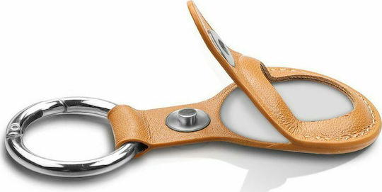 Hurtel Key Ring Θήκη Μπρελόκ Δερματίνης για AirTag Light Brown