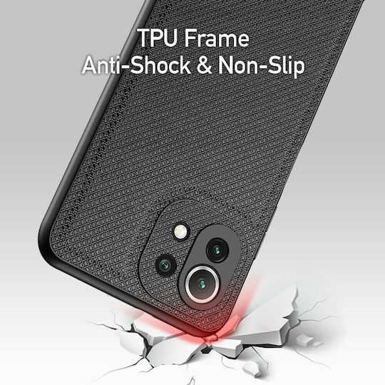 Dux Ducis Fino Задна корица Силикон / Текстил Черен (Xiaomi Mi 11 Lite / 11 Lite 5G / 11 Lite 5G NE)