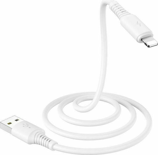 Borofone USB to Lightning Cable Λευκό 1m (BX47 Coolway)