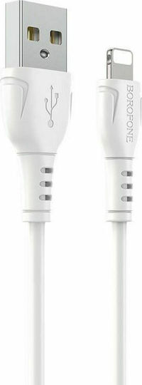 Borofone USB to Lightning Cable Λευκό 1m (Borofone BX51)