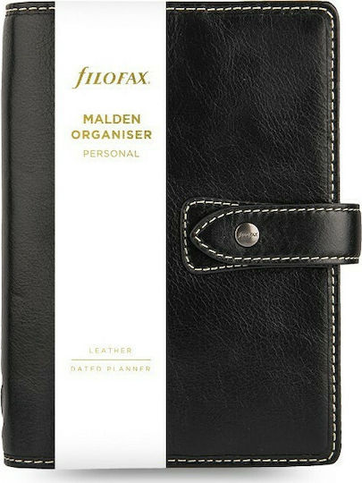 Filofax Malden Personal Organizer Black Leather 15x19cm