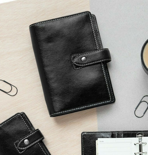 Filofax Malden Personal Organizer Black Leather 15x19cm