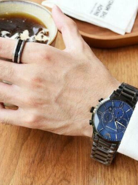Emporio Armani Luigi Мъжки Часовник 43mm Хронограф На Батерия с Сива Метална Гривна