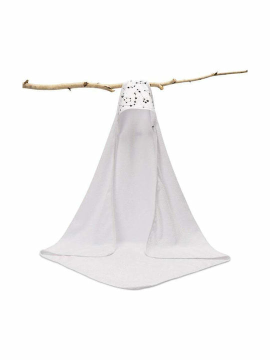 Sensillo Baby Hooded Bath Towel with Hood White 100x100cm