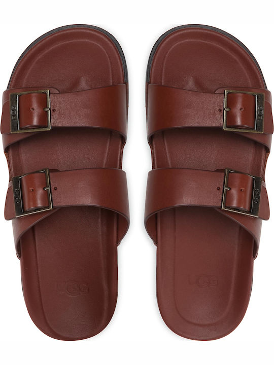 Wainscott Leder Herrensandalen in Burgundisch Farbe