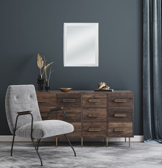 Liberta Frame Wall Mirror With White Wooden Frame 80x60cm 4 Pieces