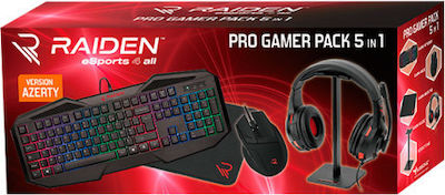 Subsonic Raiden 5 in 1 Gaming Keyboard Set with RGB lighting & Mouse (English US)