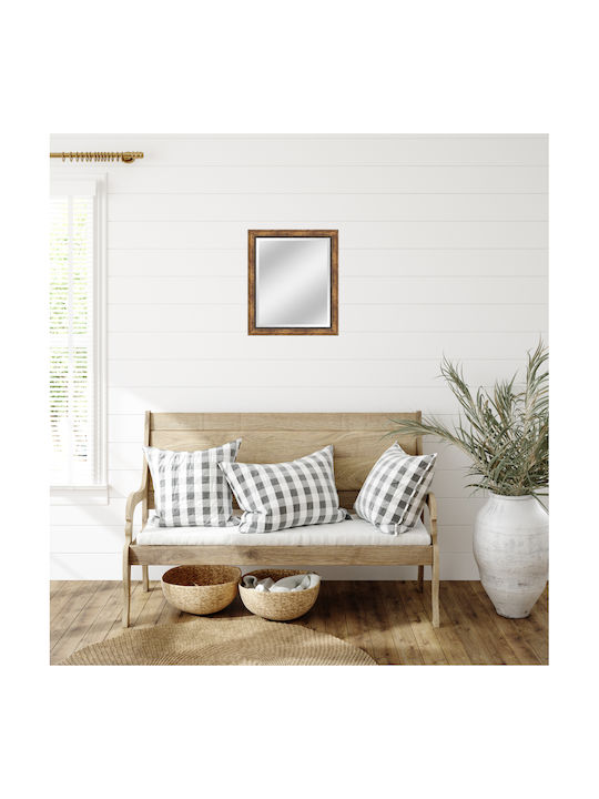 Oriana Ferelli Wall Mirror with Brown Plastic Frame 60x50cm 1pcs