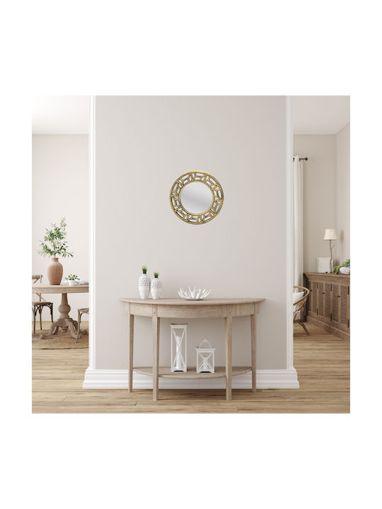 Click Wall Mirror with Gold Plastic Frame Diameter 50cm 1pcs