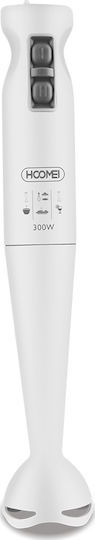 Hoomei Ραβδομπλέντερ με Πλαστική Ράβδο 300W Λευκό